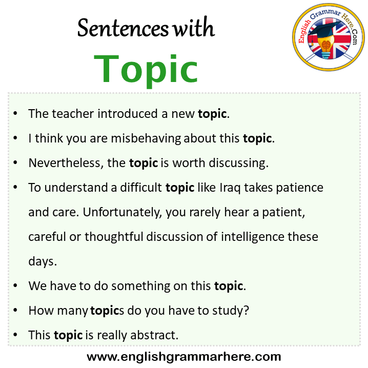 topic sentence examples english