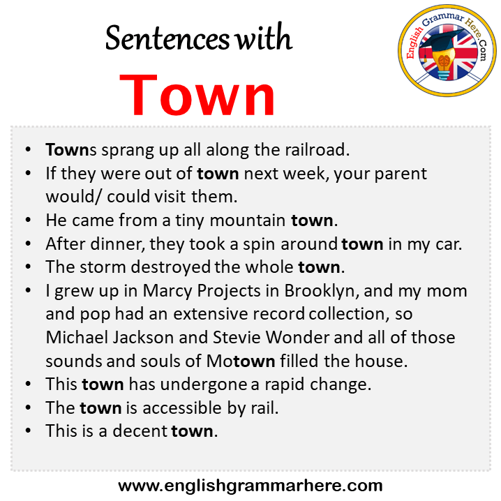 Sentence Example Using Town