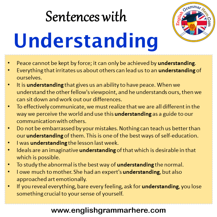 Sentences With Understanding Understanding In A Sentence In English 