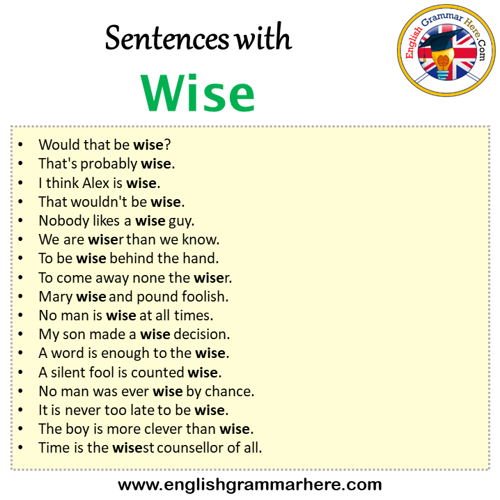 Sentences with Wise, Wise in a Sentence in English, Sentences For Wise