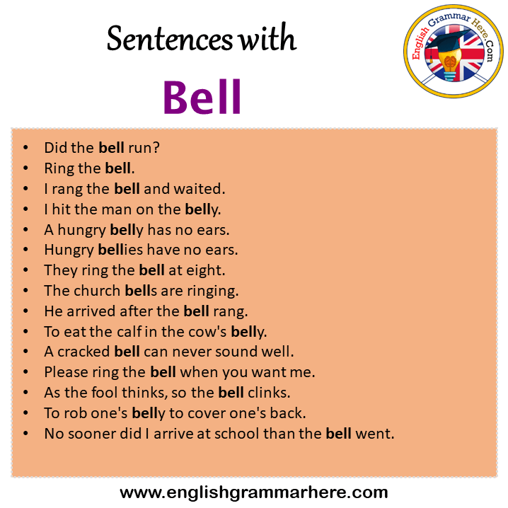 Sentences with Bell, Bell in a Sentence in English, Sentences For Bell