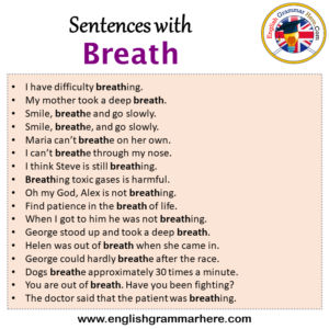 Sentences with Breath, Breath in a Sentence in English, Sentences For ...