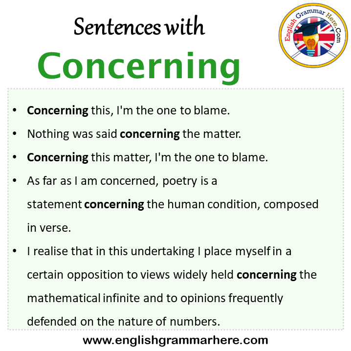 Sentences with Concerning, Concerning in a Sentence in English, Sentences For Concerning