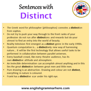 Sentences with Distinct, Distinct in a Sentence in English, Sentences ...