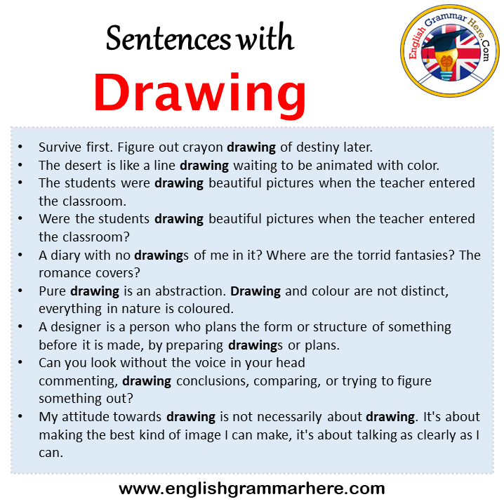 Sentences with Drawing, Drawing in a Sentence in English, Sentences For Drawing