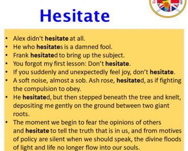 Hesitate in a Sentence in English Archives - English Grammar Here