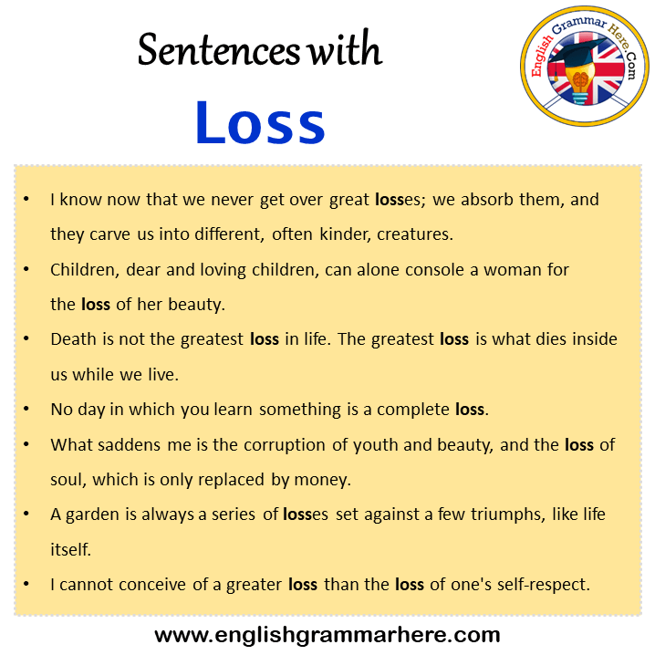 Sentences with Loss, Loss in a Sentence in English, Sentences For Loss