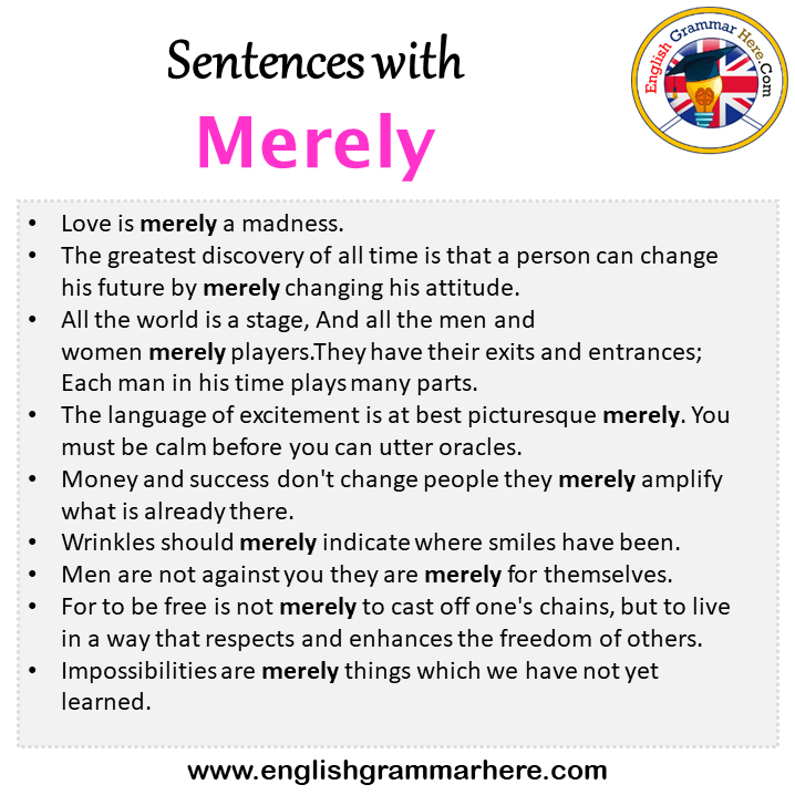Sentences with Merely, Merely in a Sentence in English, Sentences For Merely
