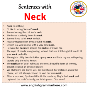 Sentences with Neck, Neck in a Sentence in English, Sentences For Neck ...