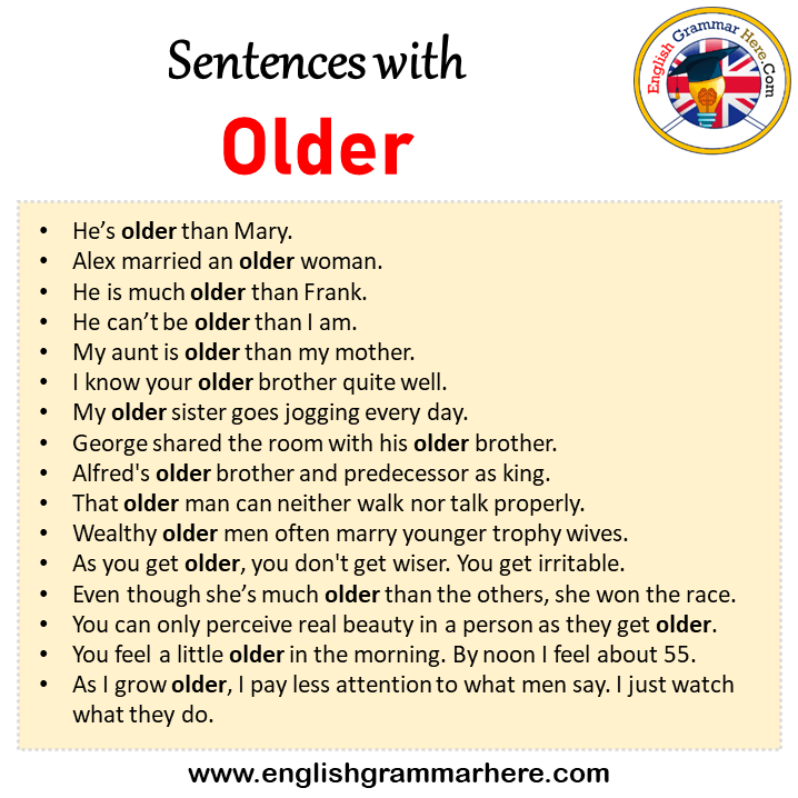 Example Sentence Of Older