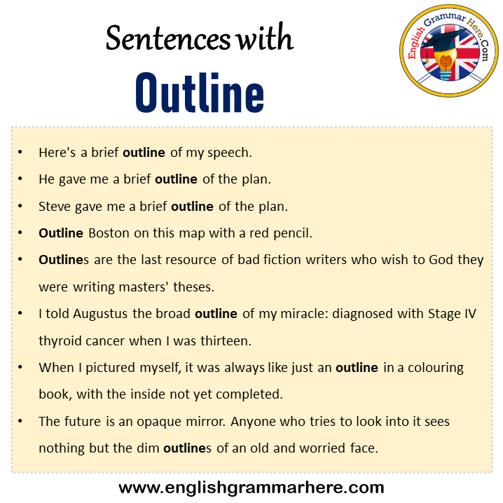 Sentences with Outline, Outline in a Sentence in English, Sentences For Outline
