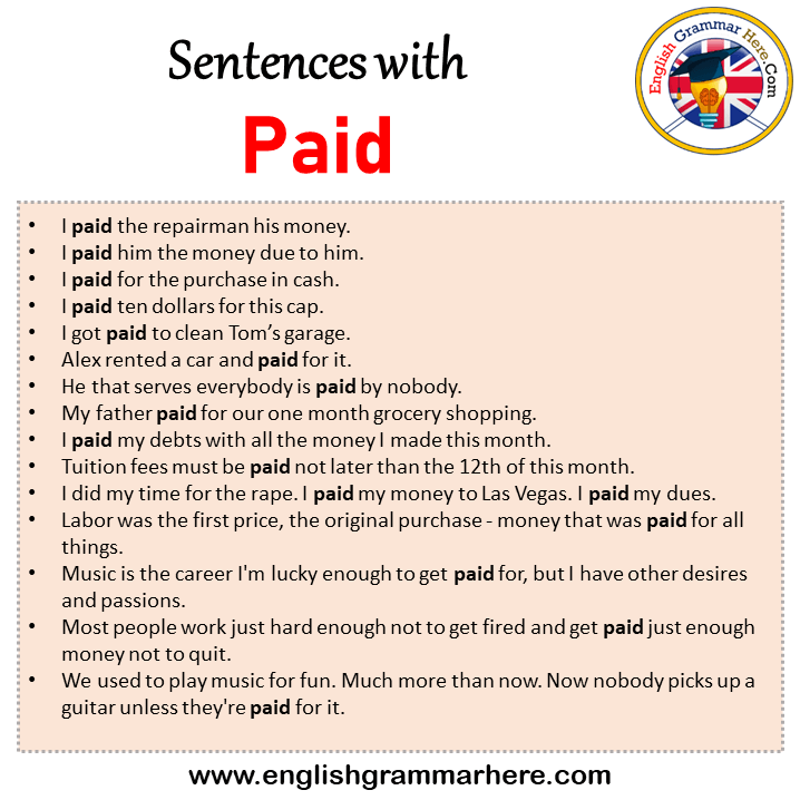 paid a visit sentence example
