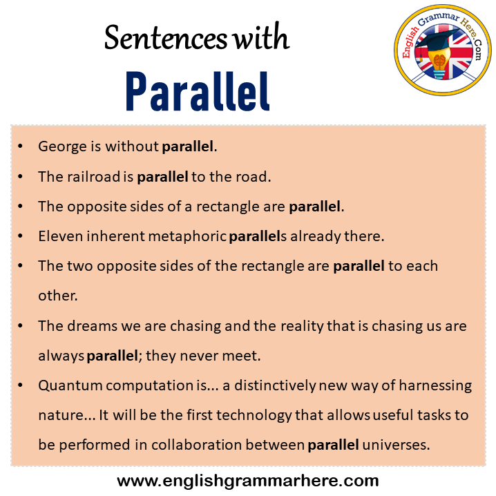 Sentences with Parallel, Parallel in a Sentence in English, Sentences For Parallel
