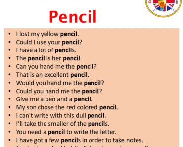 Pencil in a Sentence in English Archives - English Grammar Here