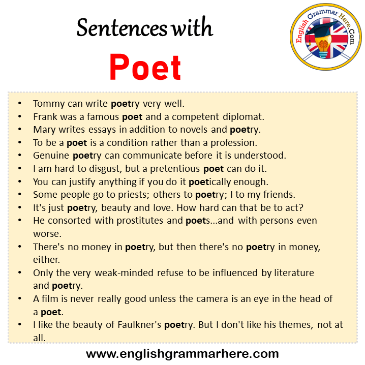 What Is A Sentence For Poet