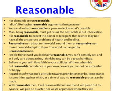 Reasonable in a Sentence in English Archives - English Grammar Here