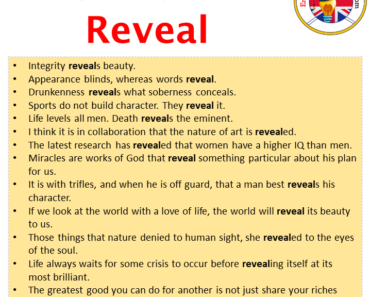 Sentences with Reveal Archives - English Grammar Here