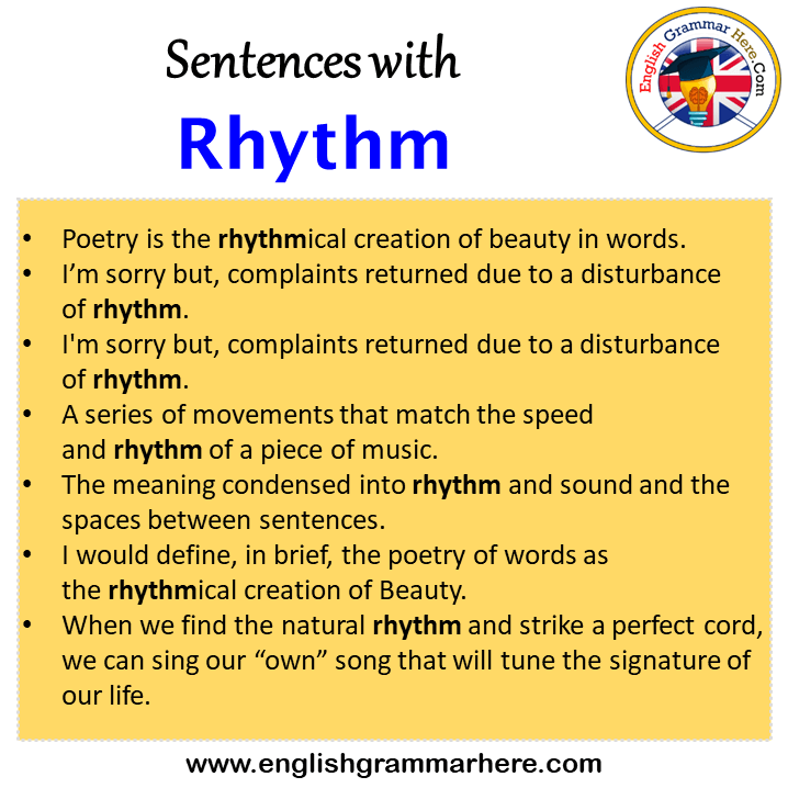 Sentences with Rhythm, Rhythm in a Sentence in English, Sentences For Rhythm
