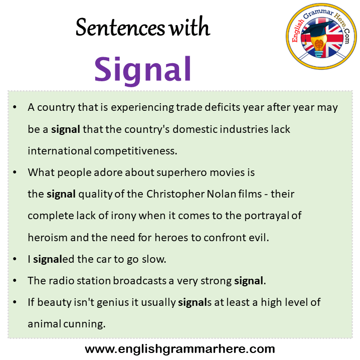 Sentences with Signal, Signal in a Sentence in English, Sentences For Signal