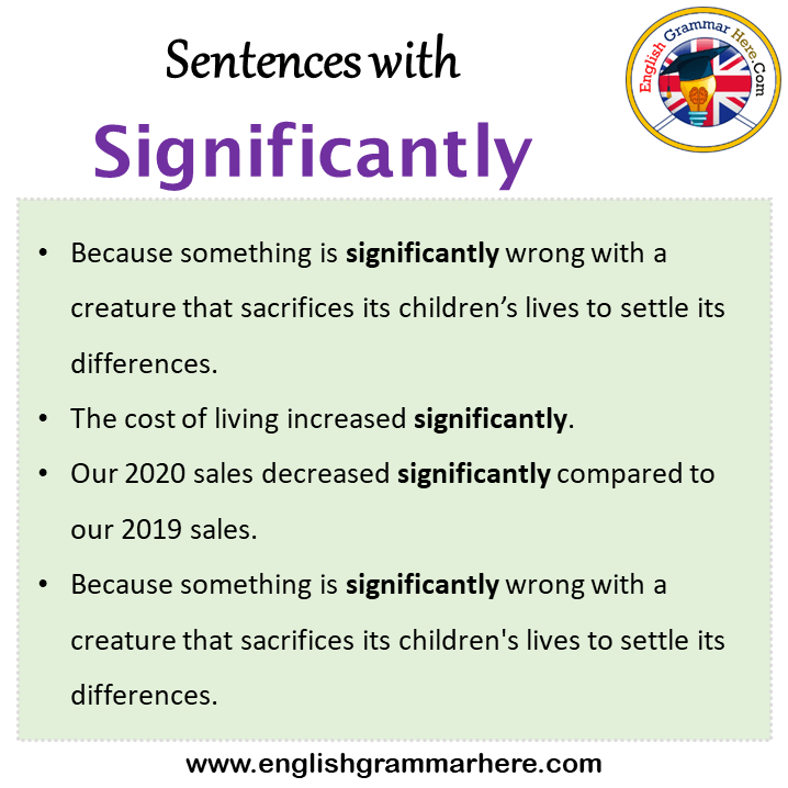 Sentences with Significantly, Significantly in a Sentence in English, Sentences For Significantly