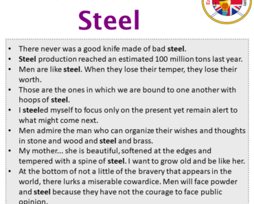 Sentences For Steel Archives - English Grammar Here