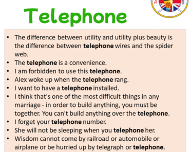 Telephone in a Sentence in English Archives - English Grammar Here