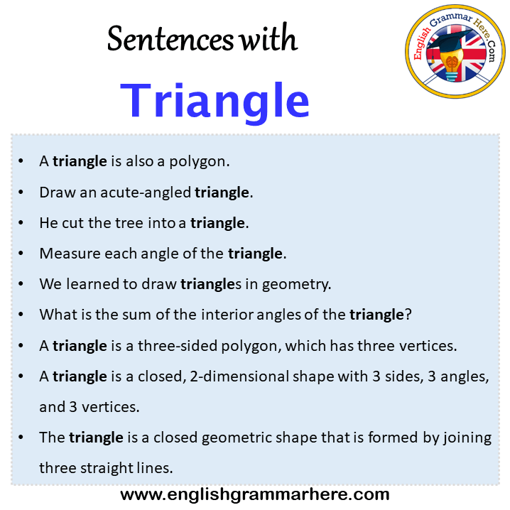 Sentences with Triangle, Triangle in a Sentence in English, Sentences For Triangle