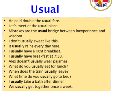 Sentences with Usual Archives - English Grammar Here