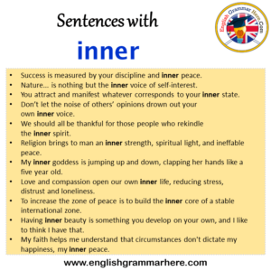 Sentences with inner, inner in a Sentence in English, Sentences For ...
