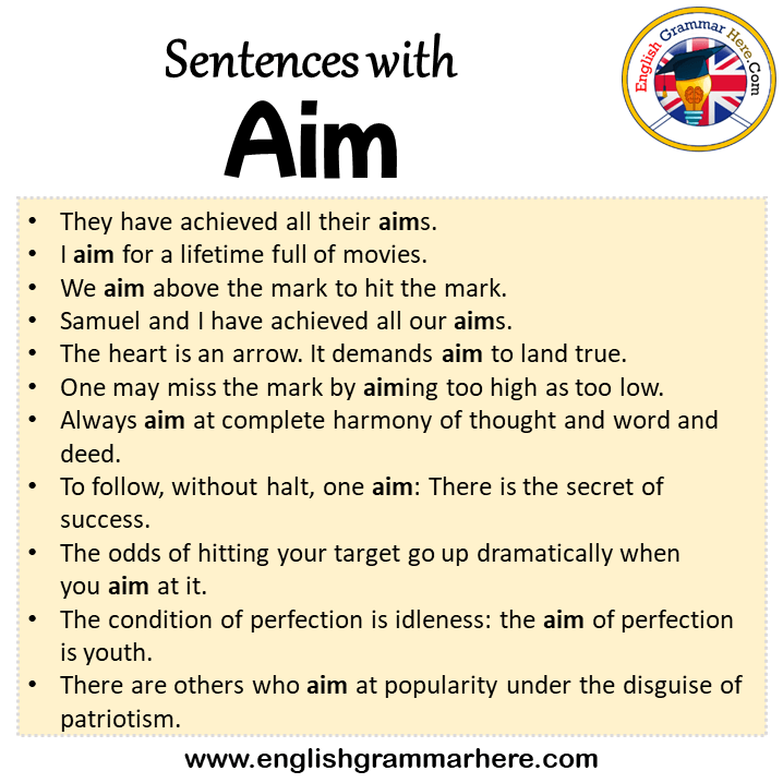 What Does The Word Aim Mean In A Sentence