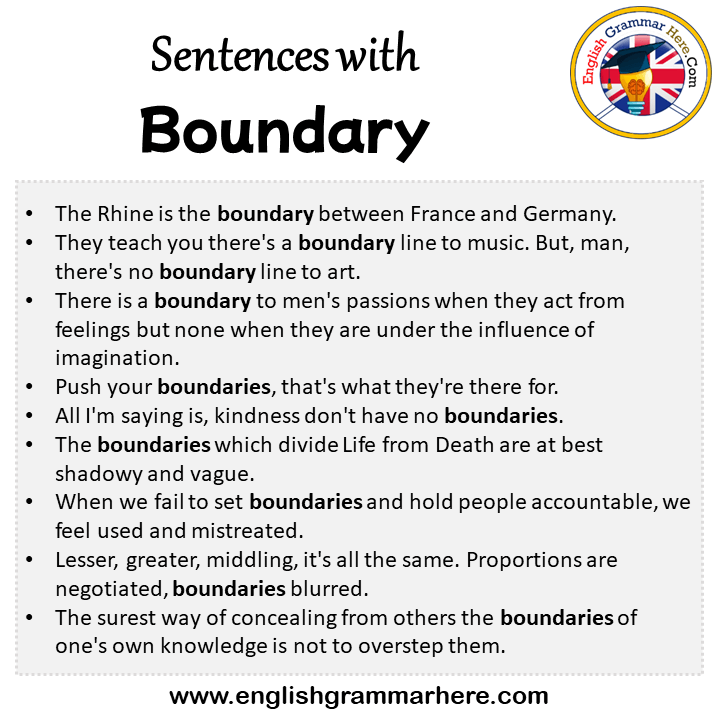 Sentences with Boundary, Boundary in a Sentence in English, Sentences For Boundary