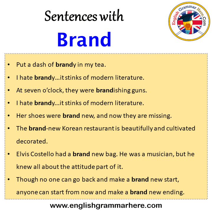 Sentences with Brand, Brand in a Sentence in English, Sentences For Brand