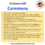 Sentences with Ceremony, Ceremony in a Sentence in English, Sentences ...