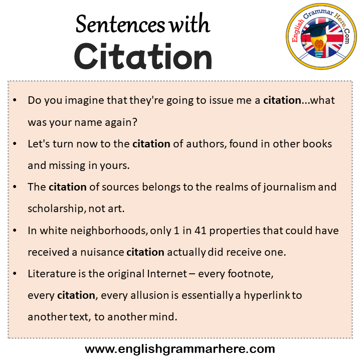citation in sentence examples