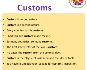 Sentences For Customs Archives - English Grammar Here
