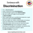 Sentences with Discrimination, Discrimination in a Sentence in English ...