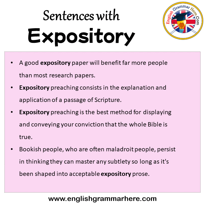 Sentences with Expository, Expository in a Sentence in English, Sentences For Expository