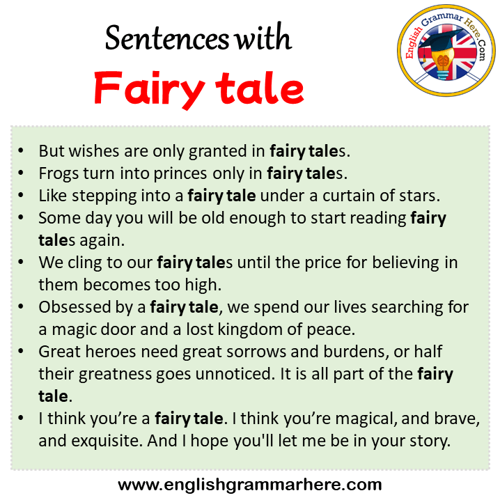 Sentences with Fairy tale, Fairy tale in a Sentence in English, Sentences For Fairy tale