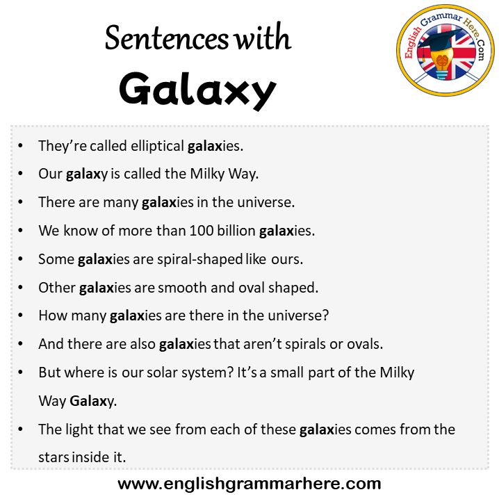 Sentences with Galaxy, Galaxy in a Sentence in English, Sentences For Galaxy