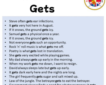 Sentences with Gets Archives - English Grammar Here