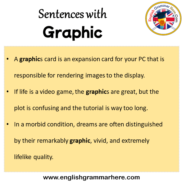Sentences with Graphic, Graphic in a Sentence in English, Sentences For Graphic