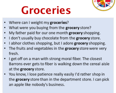 Groceries in a Sentence in English Archives - English Grammar Here