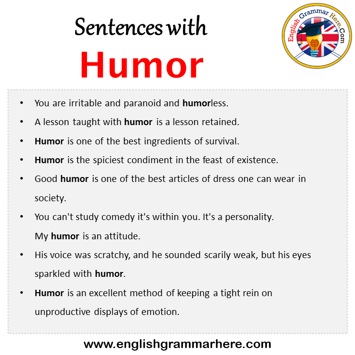 Sentences with Humor, Humor in a Sentence in English, Sentences For Humor