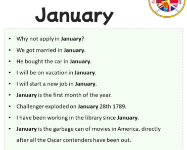 January in a Sentence in English Archives - English Grammar Here
