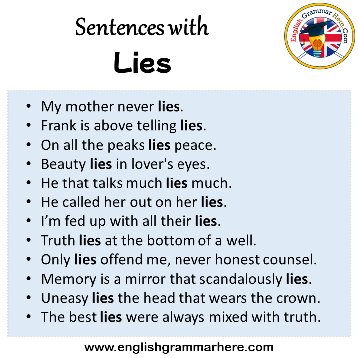 Sentences with Lies, Lies in a Sentence in English, Sentences For Lies