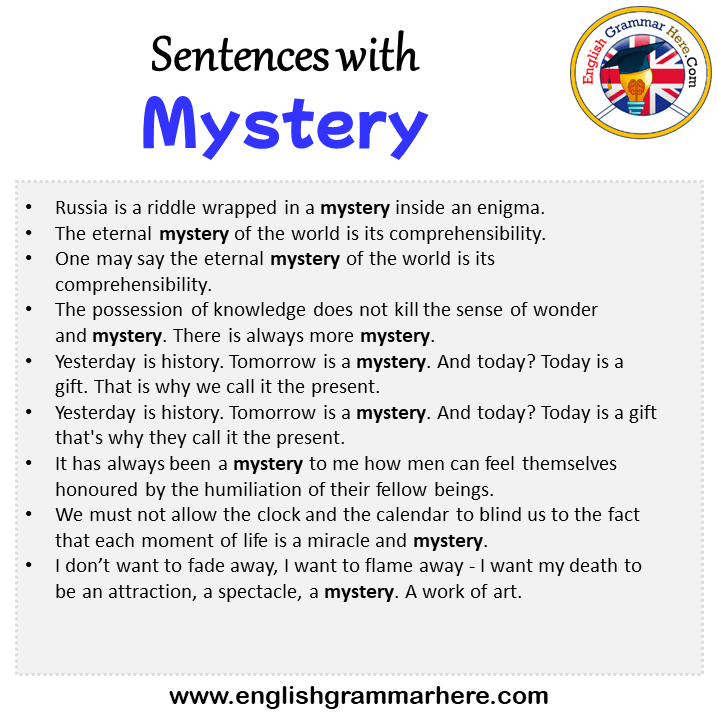 Simple Sentence With The Word Mystery