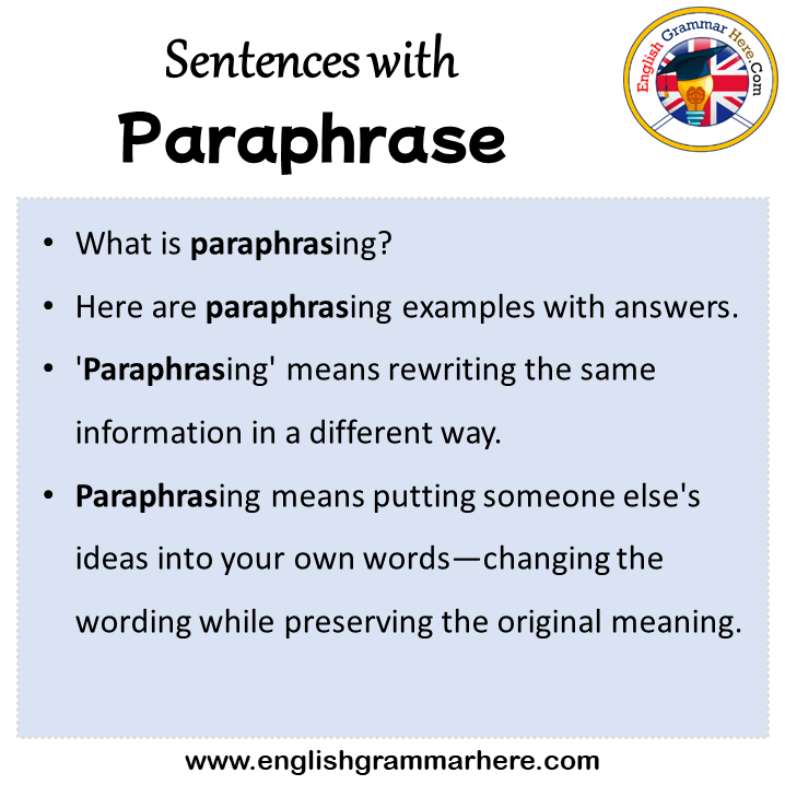 paraphrasing meaning noun