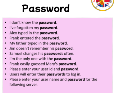 Password in a Sentence in English Archives - English Grammar Here