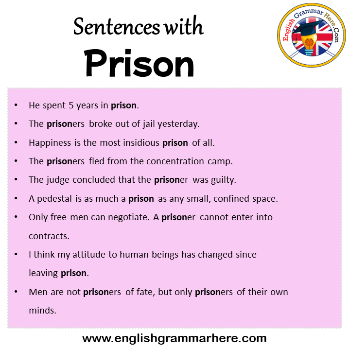 Sentences With Prison Prison In A Sentence In English Sentences For Prison English Grammar Here 