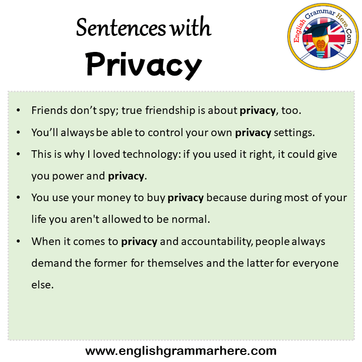 Sentences with Privacy, Privacy in a Sentence in English, Sentences For Privacy
